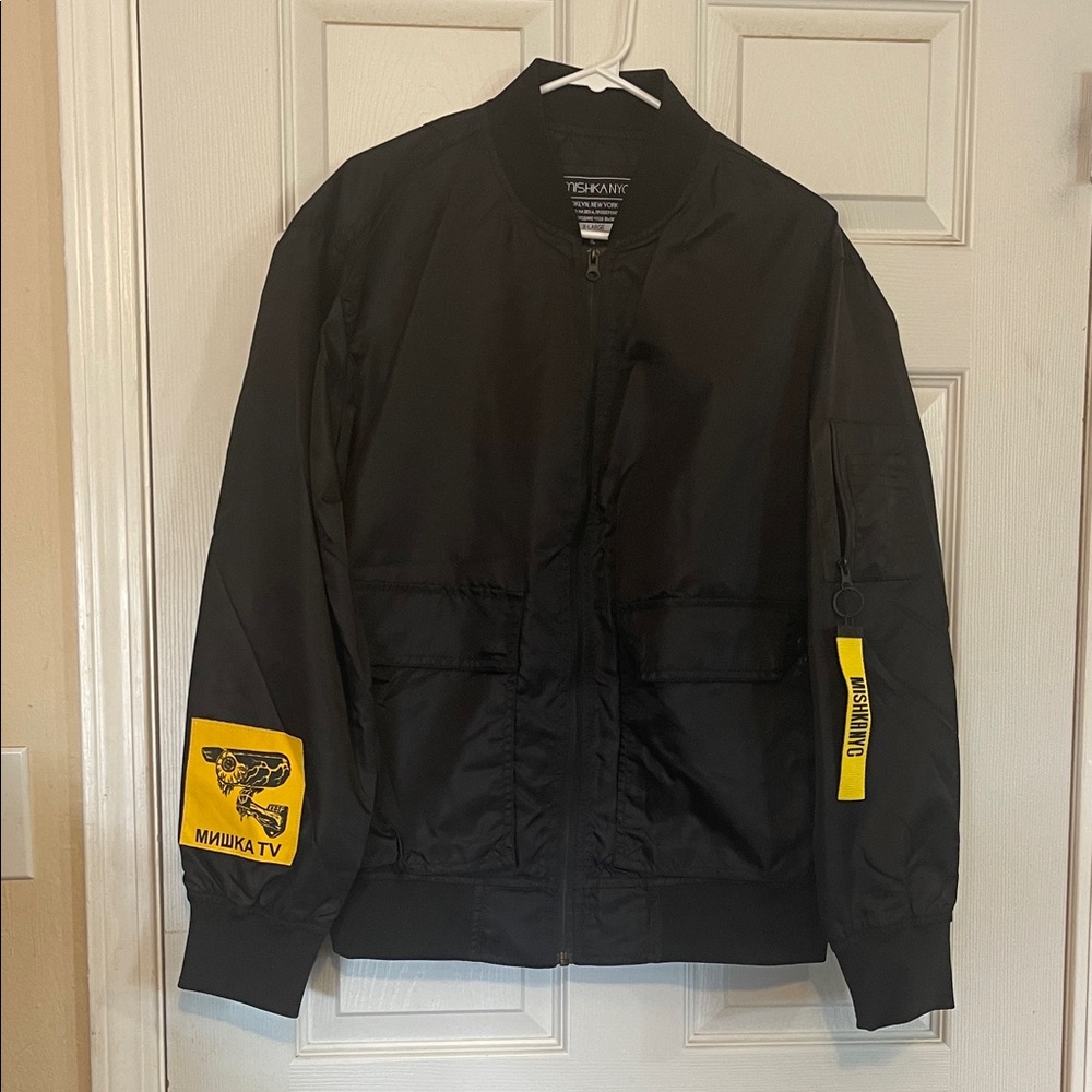Mishka Black Yellow Bomber Skeleton Jacket